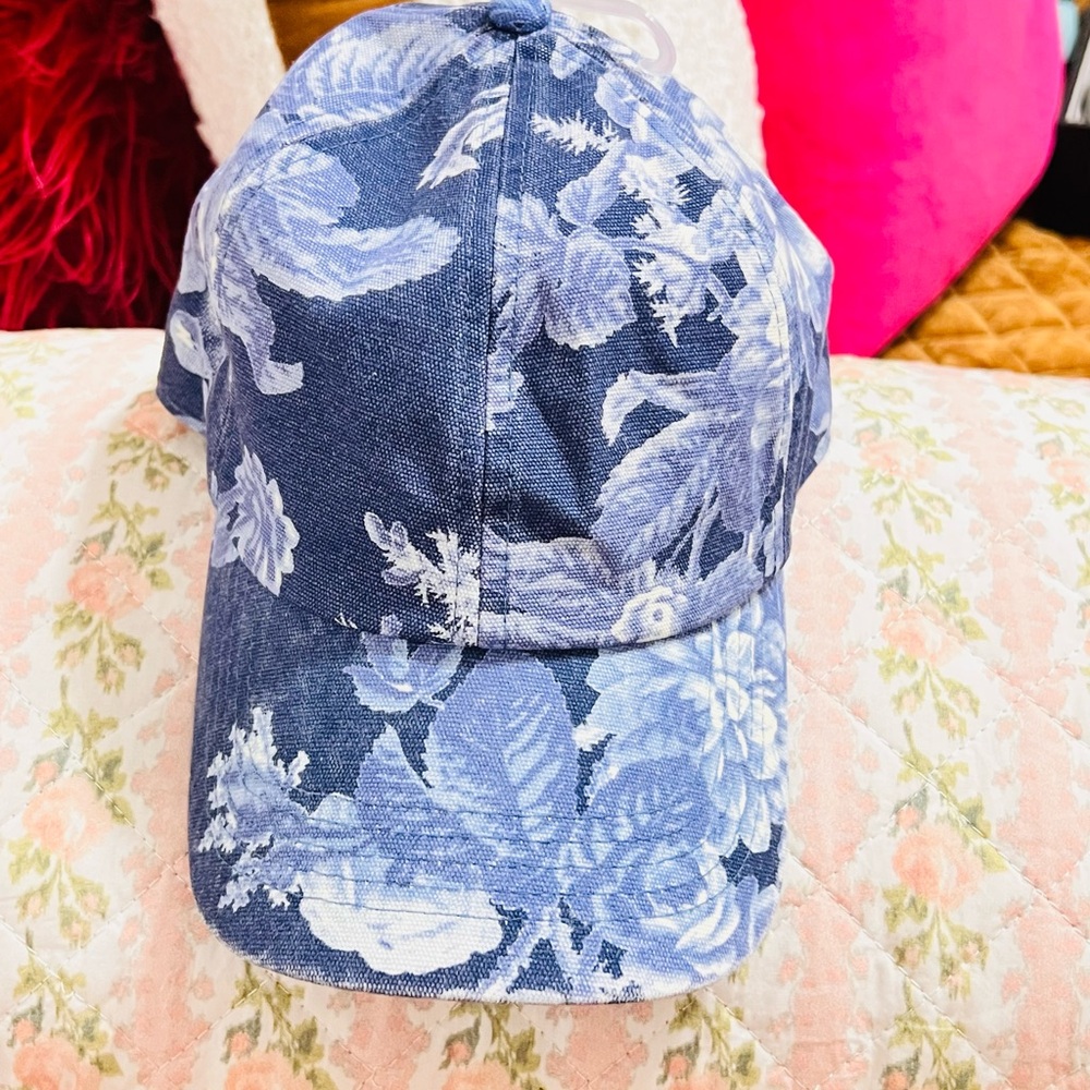 GAP & Love Shack fancy collab Blue Floral Denim Cap